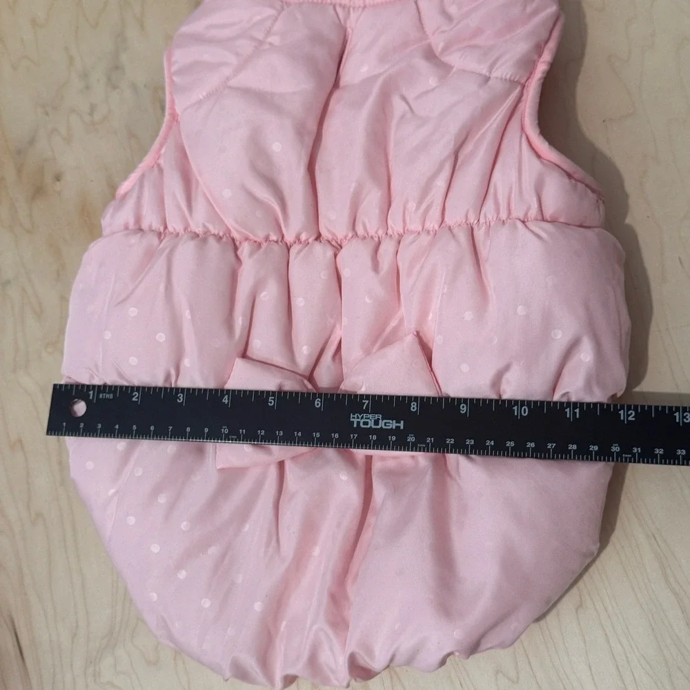 Bond & Co Puppy Dog Pink Puffer Vest with Bow Detail Size Medium
